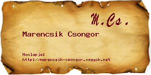 Marencsik Csongor névjegykártya